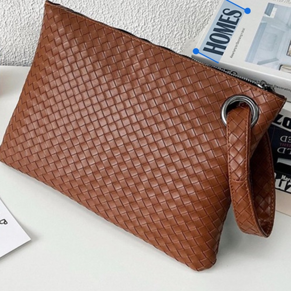 Boho vegan leather clutch